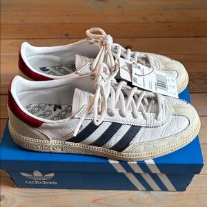 Adidas Spezial White and Red Leather Sneakers